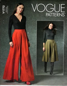 Vogue V1772 Misses S to XXL Wide Legged Palazzo Pants Uncut Sewing Pattern - Picture 1 of 2