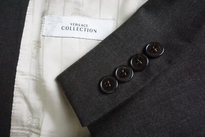 Versace Collection Dark Brown Wool Blend 2 Pc Suit Jacket Pants Sz 38 US 48 EU - Image 1 of 4