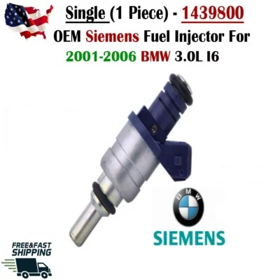 Inyector de combustible Siemens x1 OEM para BMW 3,0 L V6 2001, 2002, 2003, 2004, 2005 Foto 1 de 4