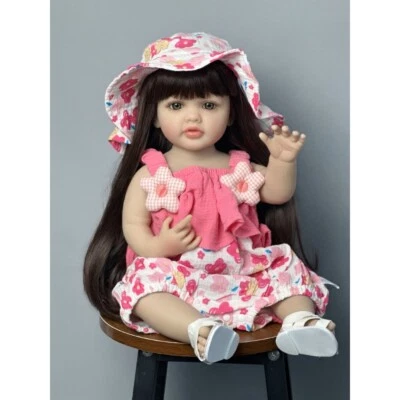 22inch Full Body Vinyl Reborn Baby Doll Girl Toddler Realistic Handmade Gifts - Bild 1 von 3