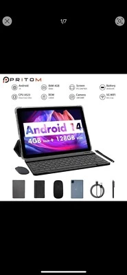 PRITOM Android 13 Tablet 10 inch Tablet Octa-Core 5G WiFi 4GB RAM 128GB ROM - Image 1 of 4