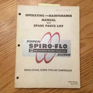 Ingersoll-Rand XL1200 MANUALE MANUTENZIONE MANUALE RICAMBI LIBRO COMPRESSORE ARIA IR - Foto 1 di 4