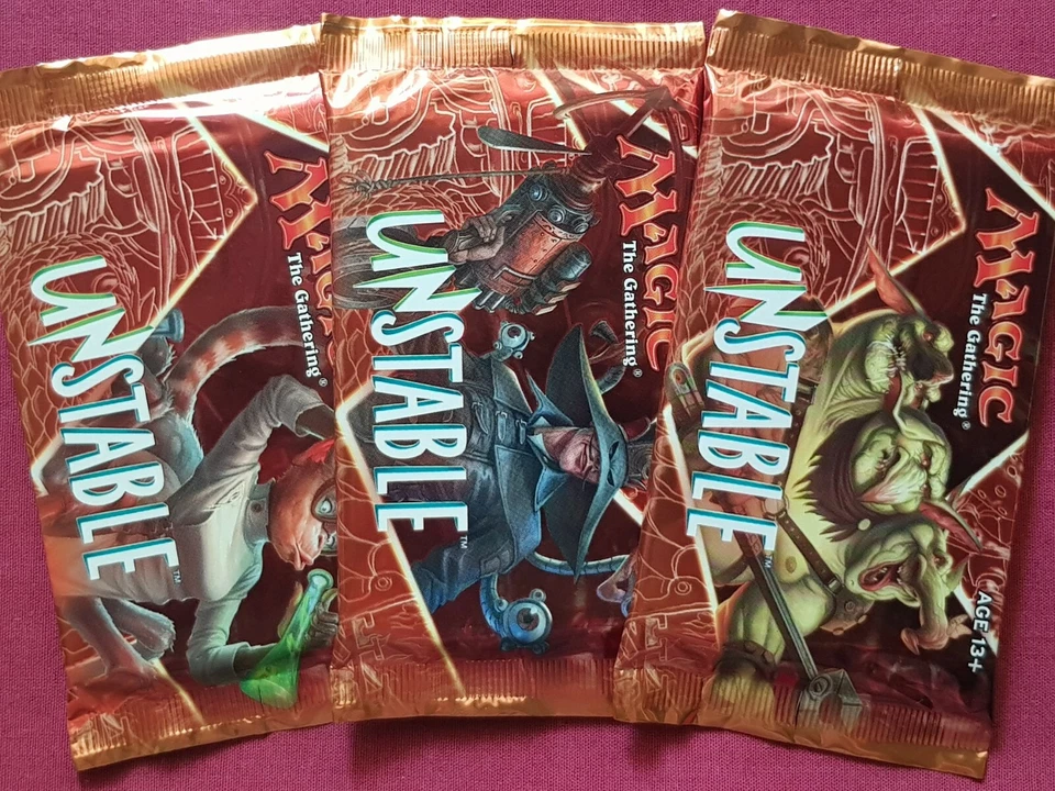 MTG Magic The Gathering UNSTABLE New Sealed Booster ALL 3 DIFFERENT PACK ART  - Image 1 of 1
