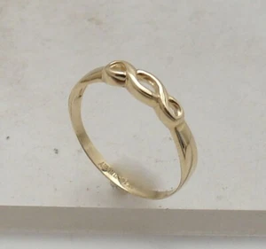 Size 7 East West Infinity Braided Band Ring Solid Real 14K Yellow Gold QVC - Picture 1 of 4