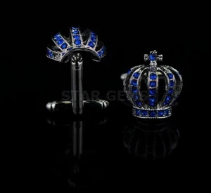 Blue Sapphire Gemstone 925 Sterling Silver Cufflink For Mens Gift For Him CF90 - Picture 1 of 4