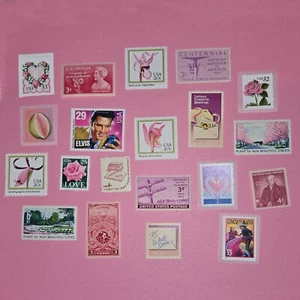 Briefmarken zum Basteln oder Versand: rosa USA unbenutzte Briefmarken (20) - Bild 1 von 1