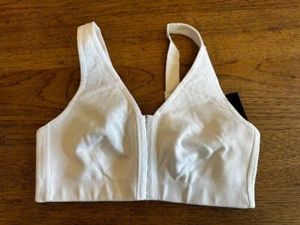 Avenue Body White Solid Size 36C Wireless Front-Close Cotton Comfort Bra NWT - Picture 1 of 1