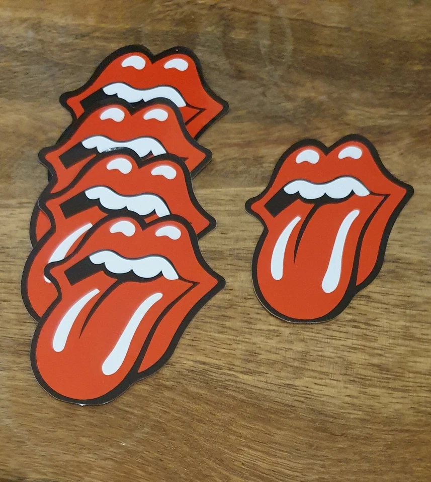 Rolling stones red tongue style sticker PACK OF 5 LIVE LICKS Decal Band Rock
