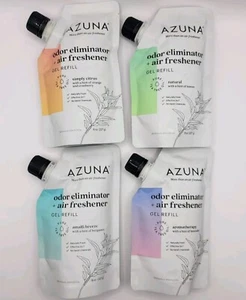 Azuna Odor Eliminator + Air Freshener Gel Refill 8oz each Variety 4 Pack NEW - Picture 1 of 7
