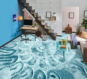 3D Blue Pattern 35RAIN94 Floor WallPaper Murals Wall Print Decal AJ Honey - Picture 1 of 5