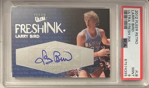 2012 Fleer Retro Fleer Ultra Fresh Ink Larry Bird #LB Auto HOF PSA 9 - Picture 1 of 2