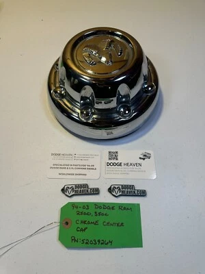 OEM 1994-2002 Dodge Ram /  Van 2500 Chrome Center Hub Cap 52039264 - Image 1 of 4