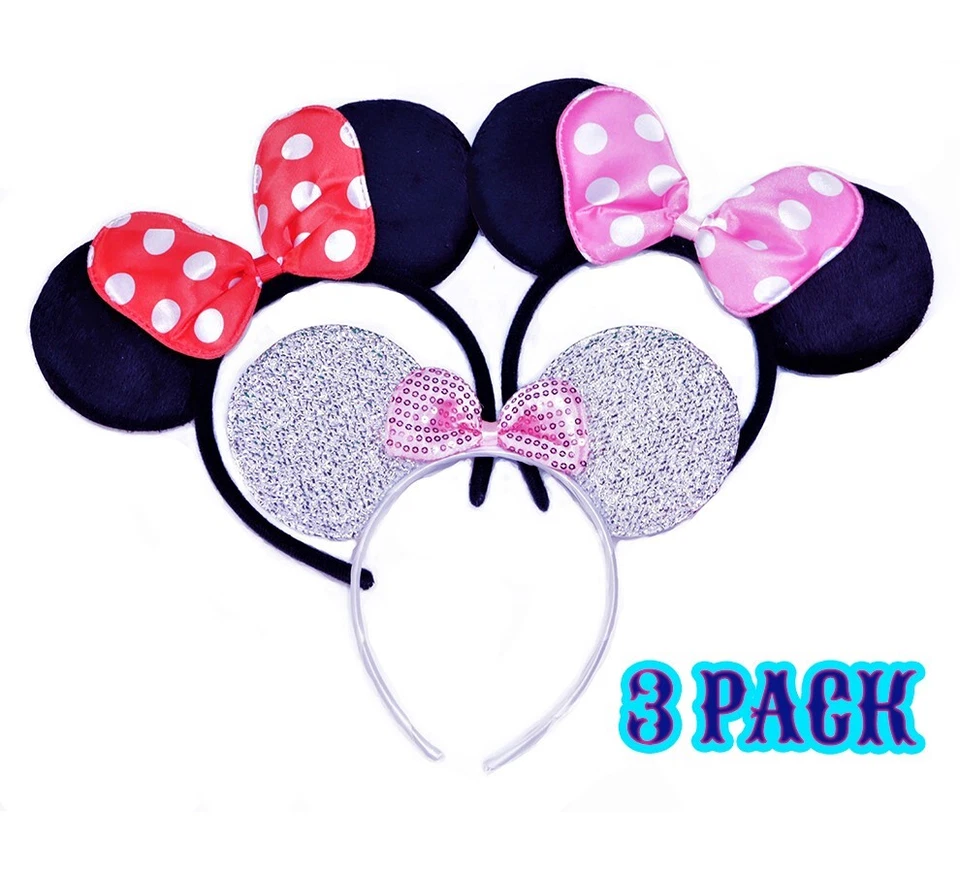 Minnie Mouse ears Red & Pink Bow-Mickey Mouse Ears Headbands adult/kid