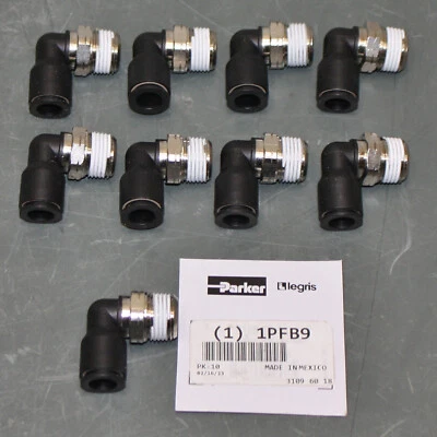 (9) Parker Legris 90° Elbows 3109 60 18, 3/8" Push to Connect Tube x 3/8" NPT - Image 1 of 4