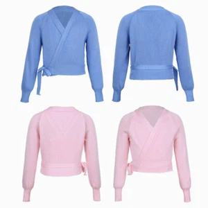 Kid Girl Ballet Dance Gymnastic Cardigan Knit Wrap Sweater Warm-up Dancewear - Picture 1 of 43