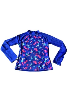 Lands’ End Rash Guard Youth Size L Large 10-12 Swim Shirt Long Sleeve Top Blue - Picture 1 of 15
