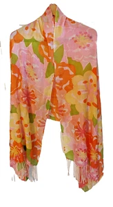 Lilly Pulitzer SEIDE KASCHMIR Festival Blumen Schwimmen Halstuch Schal Sarong 75"x28,5" - Bild 1 von 24