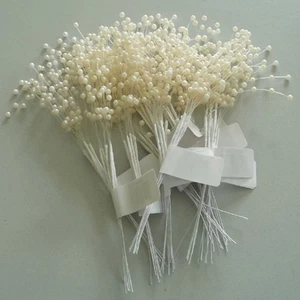 6x Aerosol de Perlas Panícula de Granos Ramas F. Ramo de Novia Boda 19 CM Crema - Imagen 1 de 5