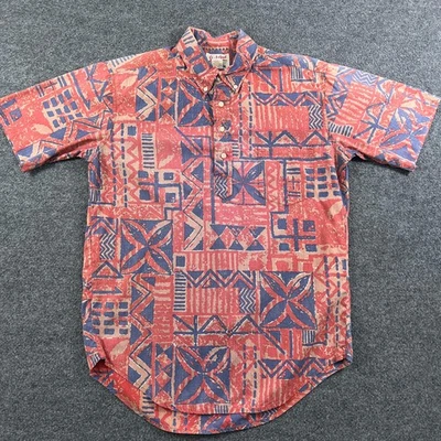 Camisa De Colección Reyn Spooner Alfred Shaheen Para Hombre Grande Roja Azul Hawaiana Abstracta Foto 1 de 4