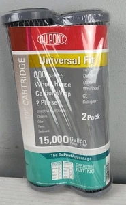 2 Pack Dupont 800 Series 10" Whole House Carbon Wrap Water Filters WFPFC8002 - Picture 1 of 2