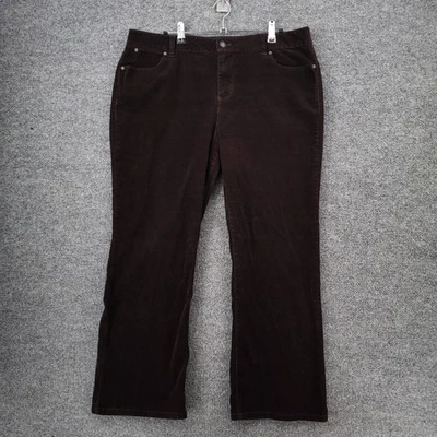 Pantalones de mezclilla Talbots para mujer 16P Petite marrón tiro alto curvilíneos rectos pana elásticos Foto 1 de 4