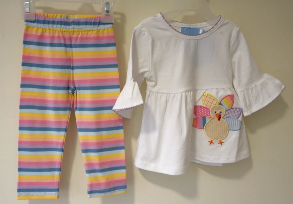 NWT Classic Whimsy Applique Turkey Outfit Girl's Size 8 - Image 1 of 1