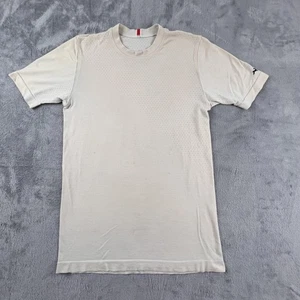 Tracksmith Shirt Mens Medium Beige Perforated Mesh Running Lightweight Crewneck - Picture 1 of 18