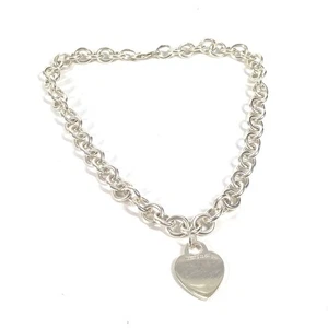 TIFFANY&Co. Return to Heart Tag Choker Logo Heart Accessories Necklace - Picture 1 of 8