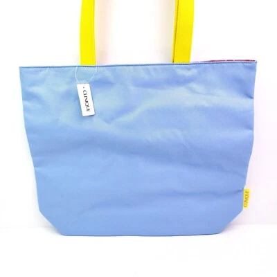 Clinique Blue Yellow Pink Floral Inside Shopping Travel Beach Shoulder Tote Bag - Image 1 of 4
