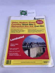 HAGSTROM Maps Union/Hudson/Essex NJ & Metropolitan NY Atlas Laminated 1998 Rare! - Picture 1 of 3