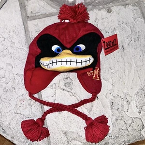 ZooZatz Iowa State Cyclones Cy The Cardinal NCAA Mascot Knit Beanie Tassel Hat - Picture 1 of 4