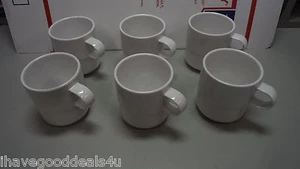 1985 AS-3 TAZZE DA TÈ CAFFÈ BIANCO SILITE 5 ONCE SET DI 6 NUOVE - Foto 1 di 1