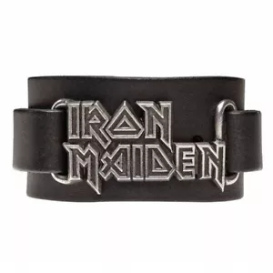 Alchemy Gothic Iron Maiden Logo Unisex Leather Bracelet • Local Stock • Gothic - Picture 1 of 3