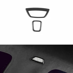 Black Titanium Front+Rear Reading Lamp Frame Cover For Tesla Model X S 2012-2021 - Picture 1 of 6