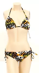 Roxy Tiki Animal Print String Bikini 2 Piece Swim Suit Women's Sizes NWT - Picture 1 of 4
