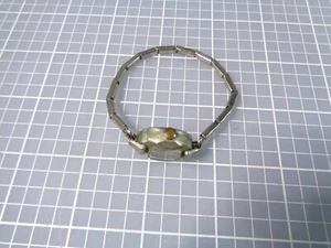 Vintage Hilton Watch Women Silver Tone 17 Jewels Stretch Band Manual Wind - Picture 1 of 5