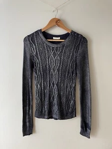 Whistles AW11 Sparkly Cable Knit Jumper UK 8 Blue/Silver Casual Viscose - Picture 1 of 14