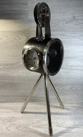 BLACK SILVER METAL MOVIE CINEMA CAMERA PROJECTOR CLOCK DESK ARTWORK Cover