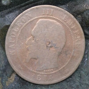 1854 BB France 10 Centimes - Picture 1 of 2