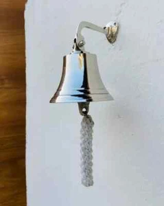 Handgefertigte maritime Messingglocke Wandbehang Schiffsglocke Messing Anker Boot Deko - Bild 1 von 2