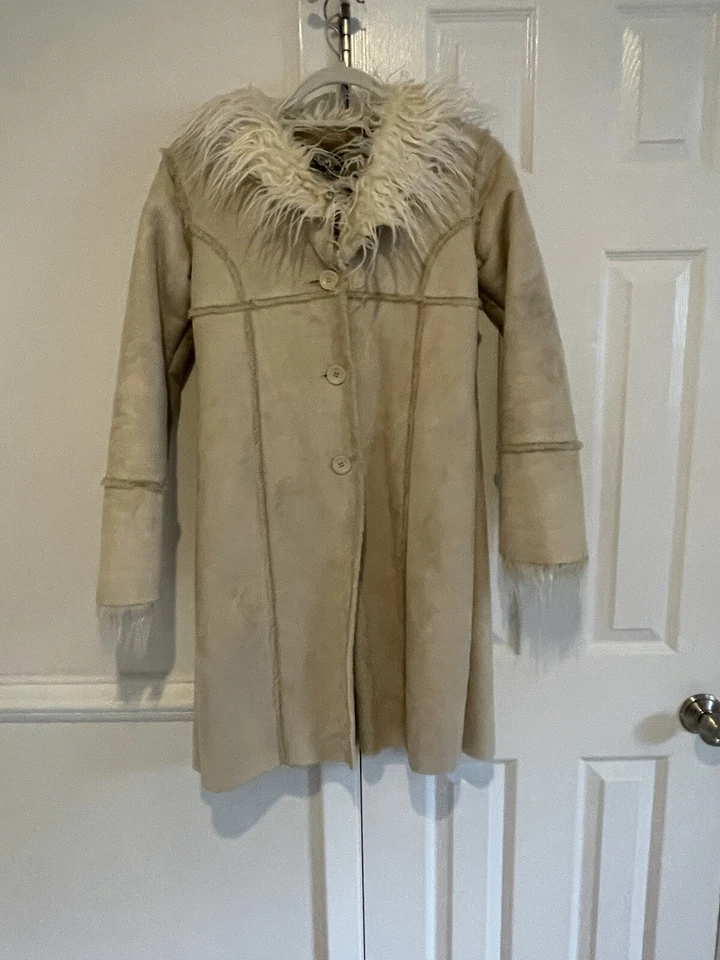 Chaqueta Abrigo Blanc Noir Imitación Piel Gamuza Penny Lane Y2K Foto 1 de 4