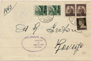 6183 01 ROVIGO ARQUA' POLESINE 20C 1L DEMOCRATICA 10C IMPERIALE - Picture 1 of 1