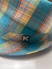 Kenny K Mens Fedora Hat Multicolor Size M Plaid Cotton With Logo