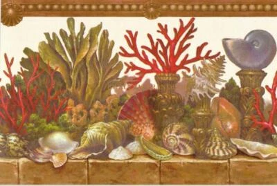 Papel tapiz náutico costero Raymond Waites borde diseñador decoración de pared Foto 1 de 3