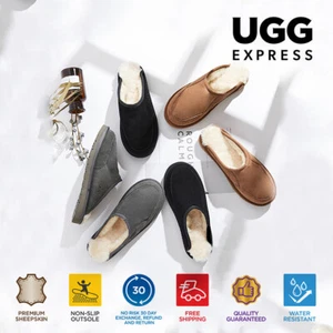 AUSTRALIAN SHEPHERD®UGG Men Sheepskin Wool Slippers Water Resistant Nonslip Bred - Picture 1 of 29