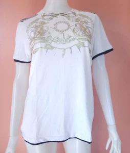 CAVALLI JUST CAVALLI PRINTED TOP WHITE S - Picture 1 of 7