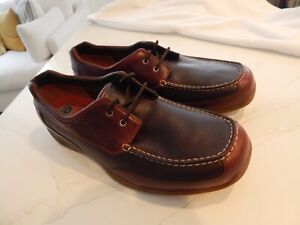 DUNHAM Nautical Rollbar Leather Boat Shoes Sz 14D Display Shoes New w/box