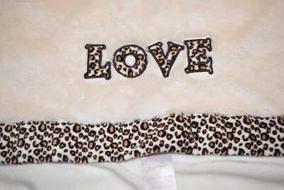 K5!¡GUAU! Manta de bebé vintage BABIES R US LOVE leopardo felpa Minky cuna Foto 1 de 4