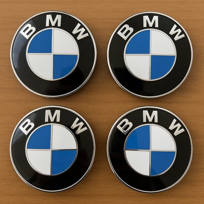4 BMW Embleme Nabenkappen Nabendeckel Felgendeckel Nabenabdeckung 68mm - Bild 1 von 2