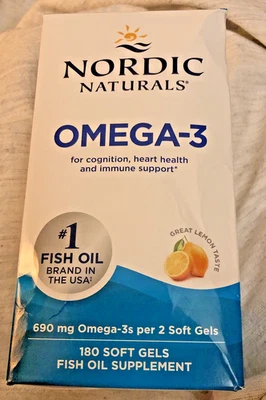 Nordic Naturals 690mg Omega 3 Fish Oil Supplement Soft Gels 180 Ct Exp Jan 2028 - Image 1 of 4